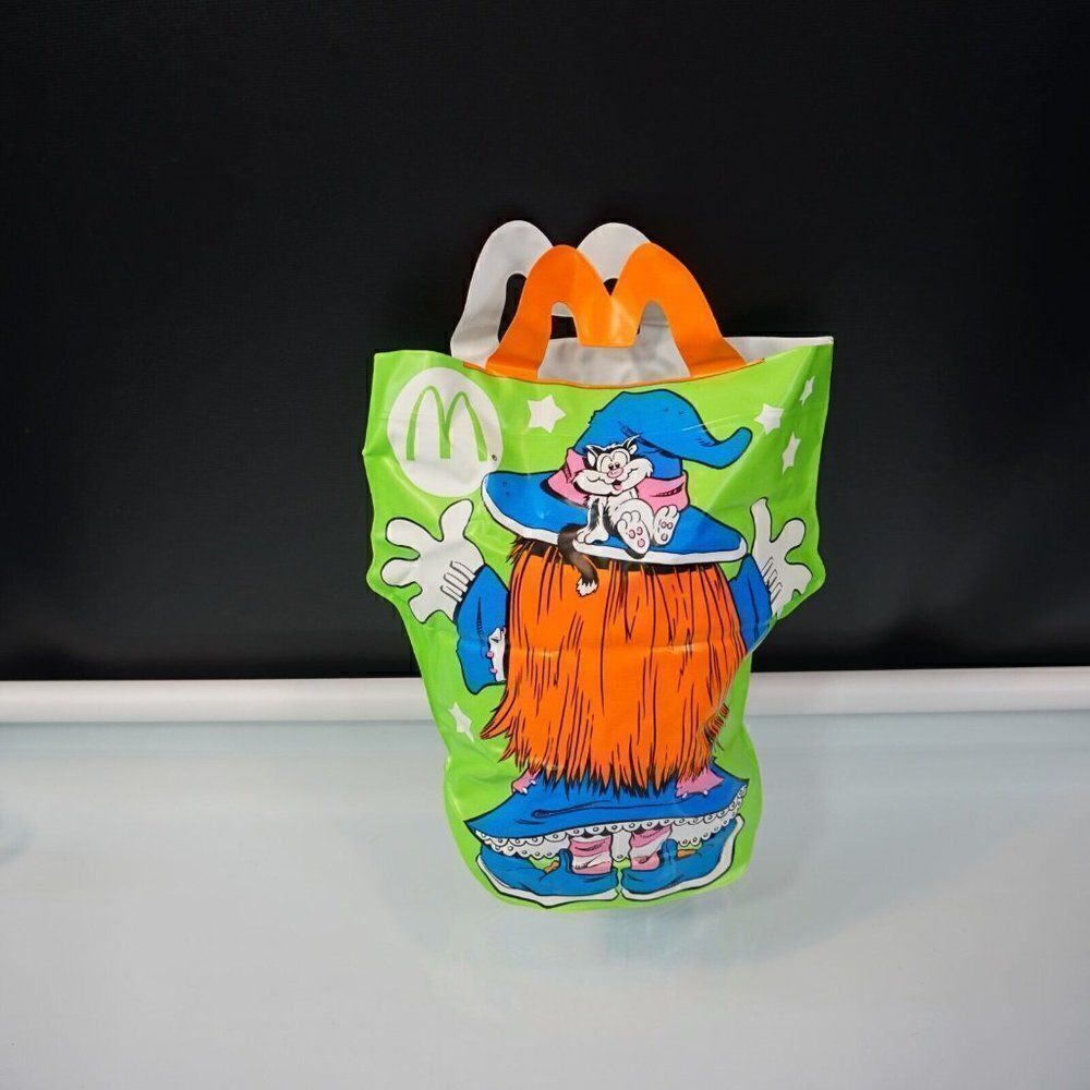 Vintage 1990 McDonalds Halloween Bag Trick or Treat Candy Vinyl Happy Meal